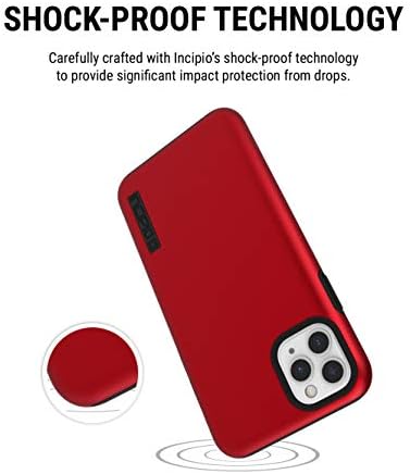 INCIPIO DUALPRO שכבה כפולה מארז עבור APPLE iPhone 11 Pro Max עם הגנת ירידה סופגת זעזועים גמישה-אדום/שחור