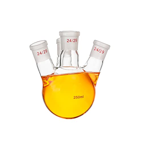 דשם 24/29 זכוכית בקבוק 4-צוואר עגול תחתון מעבדה ארבעה צוואר קרקע משותף רותחים בקבוק תגובה כלי