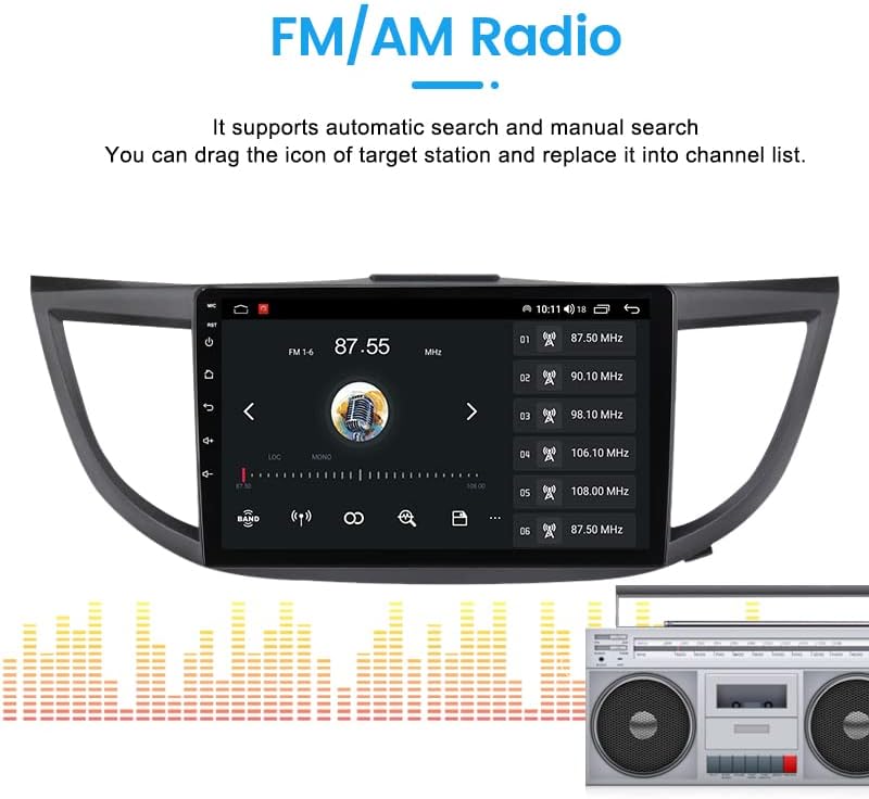 אנדרואיד 11 רדיו רדיו סטריאו להונדה CRV 2012-, ביורון 10.1 אינץ