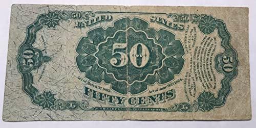 1875 50ג 50 סנט ויליאם ה. קרופורד 5 הנפקה מטבע חלקי מטבע דואר
