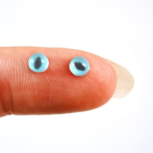 4 ממ זעיר טורקיז בצבע טורקיז כחול כחול עיניים זכוכית זכוכית זוגות קטנים שטוחים בבישון פסול צעצועים פולימרים