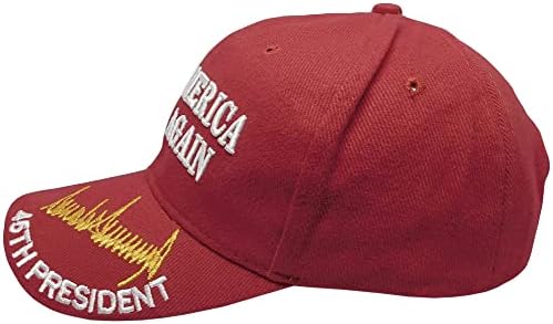 להפוך אמריקה נהדר שוב טראמפ חתימה 45 הנשיא אדום כותנה מתכוונן רקום כובע כובע
