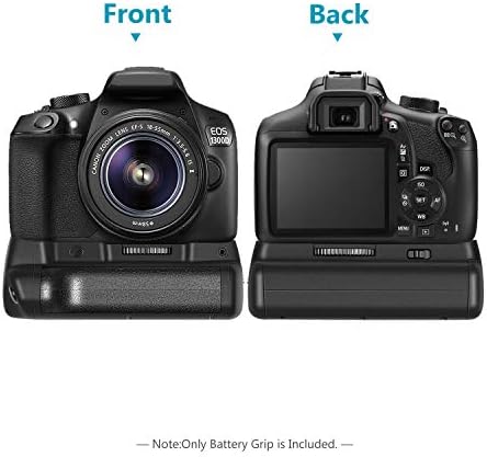 Neewer LP-E10 החלפת אחיזת סוללה אנכית עבור Canon EOS 1100D / 1200D / Rebel T3 / T5. עובד עם 2 סוללות