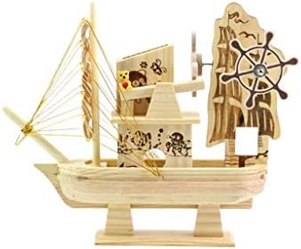 XJJZS תיבת מוסיקה מעץ סירת מפרש קופסת מוסיקה קופסת עט מכולה שולחן עבודה שולחן עבודה סירת מפרש קופסת עט מחזיק