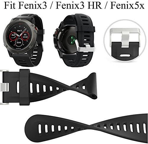פס ZSZCXD עבור Garmin Fenix ​​3 / Fenix ​​3 HR / Fenix ​​5X, רך Silicone Stifting Stepting Band Fand