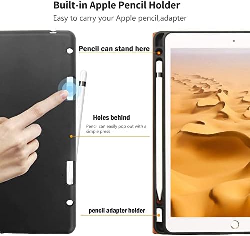 מארז אייפד עור Gexmil 9.7 אינץ '2018/2017, עם מחזיק עיפרון אפל מובנה, מיישם כיסוי פוליו של