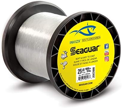 Seaguar Invizx פלואורו -פחמן 1000 יארד קו דיג, ברור, דגם: 15VZ1000