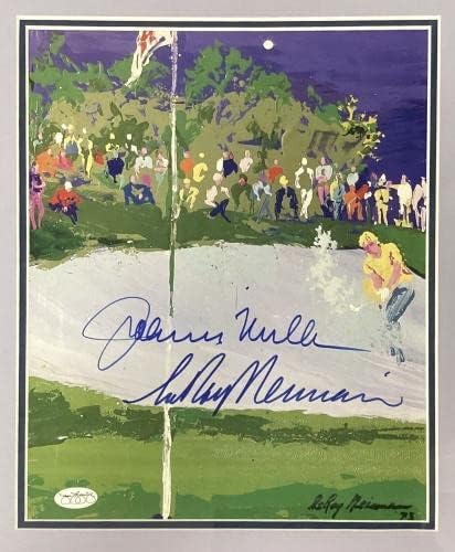 ג 'וני מילר חתם על הדפסה 10 על 12 גולף לירוי ניימן ארט אוטומטי ממוסגר ג' יי. אס. איי - ציוד גולף חתום