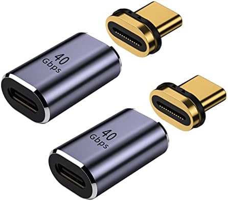 מתאם USB C מגנטי 4 ג'יגה -ביט לשנייה, מתאם מגנטי USB4, העברת נתונים של 40 ג'יגה -ביט לשנייה, PD100W מטען מהיר,