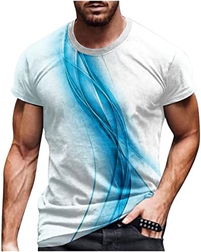 חולצת T לגברים תלת מימד חולצה מודפסת עיצוב מצחיק טייז טריקו צבעוני אופנה קיץ ספורט ספורט טופ