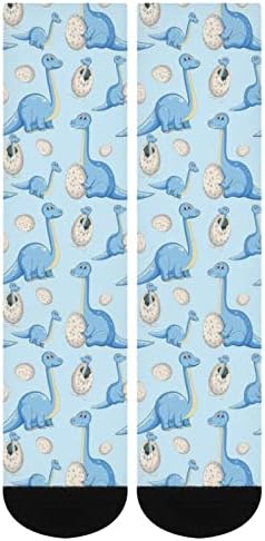 WEEDKEYCAT כחול דינוזאור גרבי גרביים חידוש הדפס מצחיק עובי בינוני מזדמן גרפי לאביב סתיו וחורף