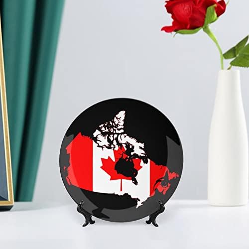 קנדה דגל עצם סין צלחת דקורטיבית צלחות קרמיקה עגול