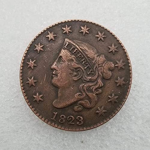 עתיק מלאכות אמריקאי 1823 1 כסף דולר כסף עגול חוץ כסף דולר אוסף
