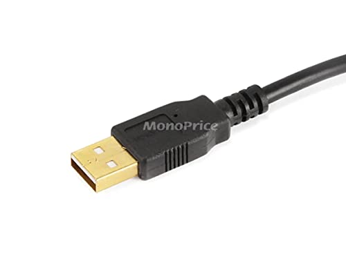 מונופריס 6 מטר USB 2.0 זכר למיקרו 5 פין זכר 28/24AWG כבל עם ליבת פריט, שחור