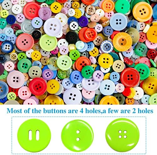1000-1200 יח 'כפתורי מלאכה עגולים שרף, כפתורי שרף בגדלים שונים, כפתורי צבע מעורבים עבור DIY, מלאכות,