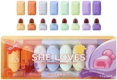 8 יחידות שפתון סט מיני מט קטיפה ערפל לאורך זמן גבוהה פיגמנט גלוס חמוד צבעוני שפתיים קוסמטי יופי איפור