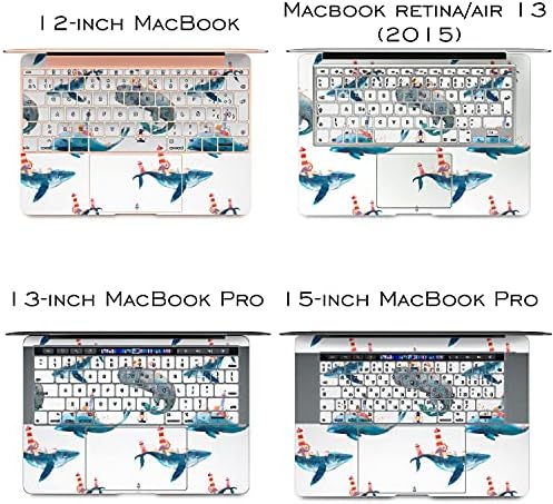 Cavka Vinyl Mancal עור תואם ל- MacBook Pro 16 M1 Pro 14 2021 AIR 13 M2 2022 רשתית 2015 MAC 11 MAC 12 חיה לווייתן