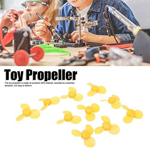מדחף מודל צעצועים, 10 יחידות צעצועים דגם ABS ABS פלסטיק צהוב 3 להבים מאוורר DIY עבור צעצועי DIY
