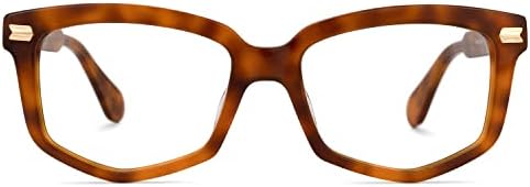 ZEELOOL VINTAGE משקפיים גיאומטריים מסגרת אצטט לנשים עם עדשה ברורה ללא מרשם GERI ZWA314324