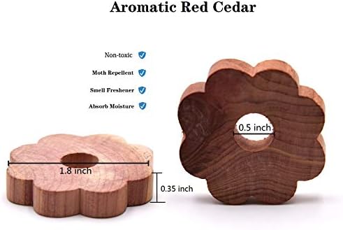 ווהדון ארומטי קולבים ארז עץ טבעות - טבעי אדום ארז כדורי בלוקים עבור בגדי אחסון-ארונות ומגירות אביזרים