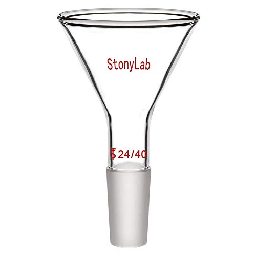 סטונילאב זכוכית קצר גזע אבקת משפך עם 75 ממ למעלה ממד חיצוני 24/40 פנימי משותף מסנן משפך זכוכית משפך