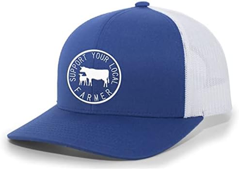 טרנץ חולצה החברה תמיכה שלך מקומי חקלאים בקר חוואי חוות כדי שולחן גברים של רקום רשת חזרה נהג משאית כובע