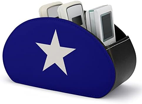 בוני כחול דגל עור מפוצל שלט רחוק מחזיק מארגן שולחן תיבת אחסון עם 5 תאים