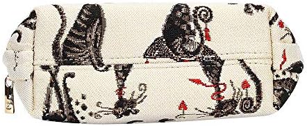 Signare Tapestry תיק קוסמטיק תיק איפור טואלטיקה לנשים עם חתול חתול מאת מרילין רוברטסון
