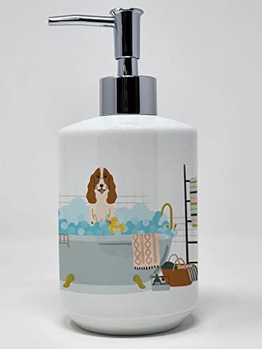 אוצרות קרוליין WDK5728SOAP ספניאל רוסי במתקן סבון קרמיקה אמבטיה, מתקן סבון יד בקבוקי משאבה למטבח אמבטיה,
