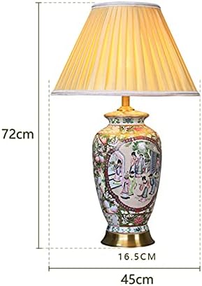 מנורת שולחן ZXZB מנורת שולחן קרמיקה קלאסית בסגנון סיני, מנורת שולחן תאורה של חדר שינה של חדר שינה מעודן.