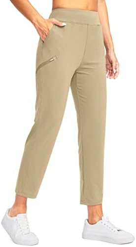 סנטיני נשים של גולף מכנסיים עם 3 רוכסן כיסים 7/8 למתוח גבוהה מותן קרסול מכנסיים לנשים נסיעות עבודה