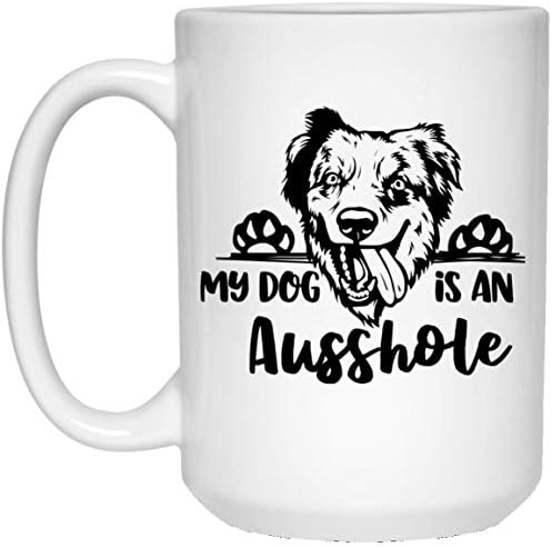 שעון קיץ הלבשה שיתוף שלי כלב הוא אוש מצחיק ספל עבור אוסטרלי רועה אמא, אוסי אמא אוסי בעל קפה ספל מתנה