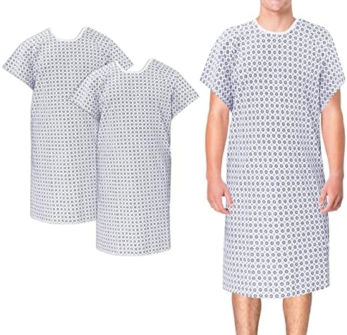 רובנטי 2 חבילות שמלות בית חולים לנשים / גברים - שמלות מטופל רפואי לנשים מבוגרות-שמלות גודל פלוס
