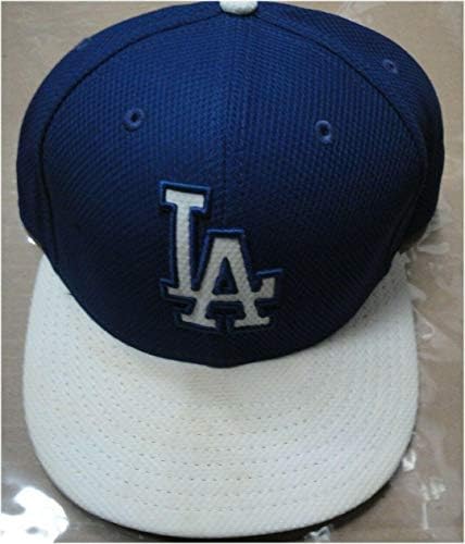 לוס אנג'לס דודג'רס 44 משחק אותנטי השתמש ב- MLB כובע כובע כובע כובע על שפה - משחק כובעי MLB