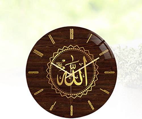 קישוטי קישוטי MUBARAK של AMOSFUN EID MUBARAK לבית המוסלמי EID AL- FITR שעון קיר אקרילי וינטג 'שעון