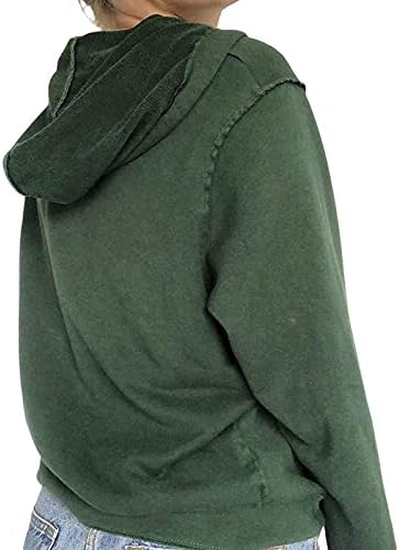 מעיל טרנץ 'ארוך של Foviguo לנשים, קפוצ'ונים שרוול ארוך סווטשירטים נערות נערות פעילות רטרו רטרו פוליאסטר