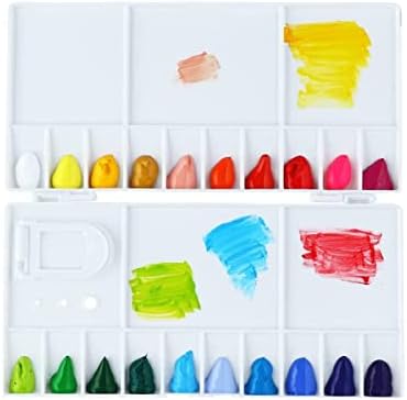 Gemerglity 25 וולס קופסת לוח צבע קומפקטי עם מכסה לוח צבעי מים מגש צבע מתקפל מגש צביעת פלסטיק