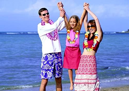 Ecafolgi Hawaiian Leis 50 PCS פרחי הוואי ליס למבוגרים וילדים קישוטי מסיבת Luau טרופיים