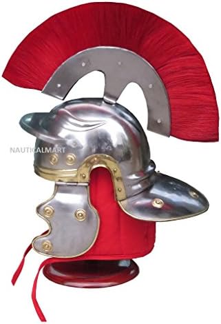 נאוטיקאלמארט רומי שריון סנטוריון קסדה עם יפה אדום פלומה ואדום פנימי
