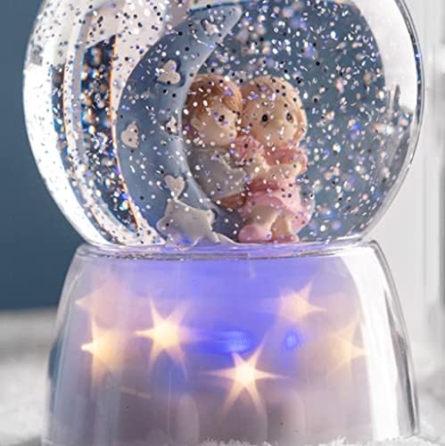 Ylyajy Dreamy Starlight Flake Snowflake Crystal Ball Box Music Box