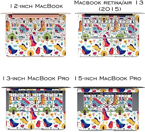 עור ויניל אלטרנטיבי תואם ל- MacBook Air 13 אינץ 'מק פרו 16 רשתית 15 12 2020 2019 2018 דינוזאורים צבעוניים