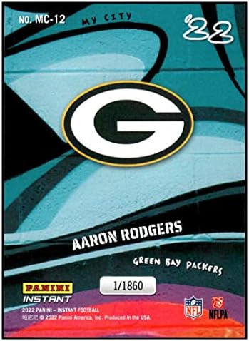 אהרון רודג'רס 2022 פאניני מיידי את העיר שלי /186012 Packers NM+ -MT+ NFL כדורגל