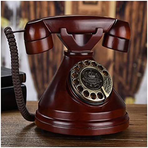 טלפון קווי טלפון עץ מוצק רטרו טלפון קווי טלפון אירופאי וינטג 'רטרו טלפון טלפון עתיק קווי קווי
