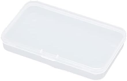 Uuyyeyo 4 PCS מיני מיכלי אחסון ברור מלבן קופסא פלסטיק קופסאות ריקות ציר ריק מארז אחסון חרוזים קטנים