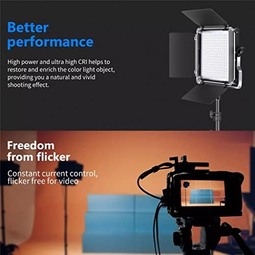 נורת וידאו של מצלמת Quul LED, סוללה אופציונלית עם ערכת מטען צילום RGB480 אור + מתאם AC לסטודיו