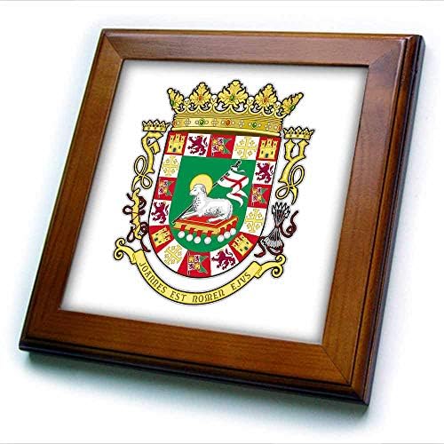 3רוז פורטו ריקו סמל לאומי סמל אייקון ריקני - ממוסגר אריחים