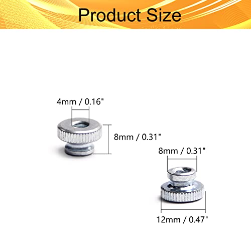 20 יחידות מחורץ אגוזי אגודל 4-0. 7 ממ עגול ידיות ברזל עם אבץ ציפוי מחבר התאמת אגוזים עבור 3 ד מדפסות