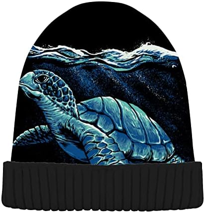 Alaza Ocean Turtle Art Beanie לנשים גברים כובע חורפי