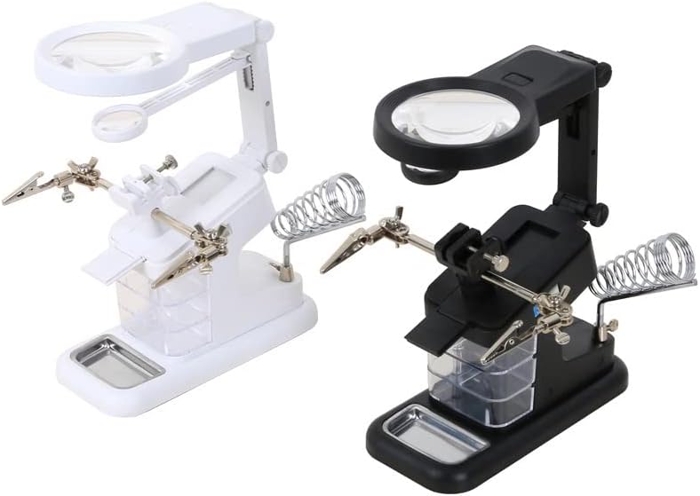 שימפ מעבדה מיקרוסקופ ציוד שולחן ריתוך 3 פעמים 4.5 פעמים 25 זכוכית מגדלת שחור לבן זכוכית מגדלת עם אורות