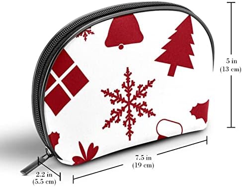 תיק קוסמטי של TbouoBt לנשים, תיקי איפור מרחב טאלה שיא מתנת נסיעה, דפוס חג המולד פעמוני פתית שלג וינטג '